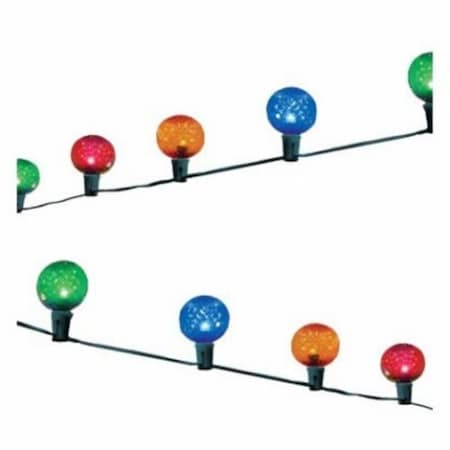 Fuego Faceted Oversized LED C-Bulb Light String Multi Color & Green Wire - 20 Count FU3254520